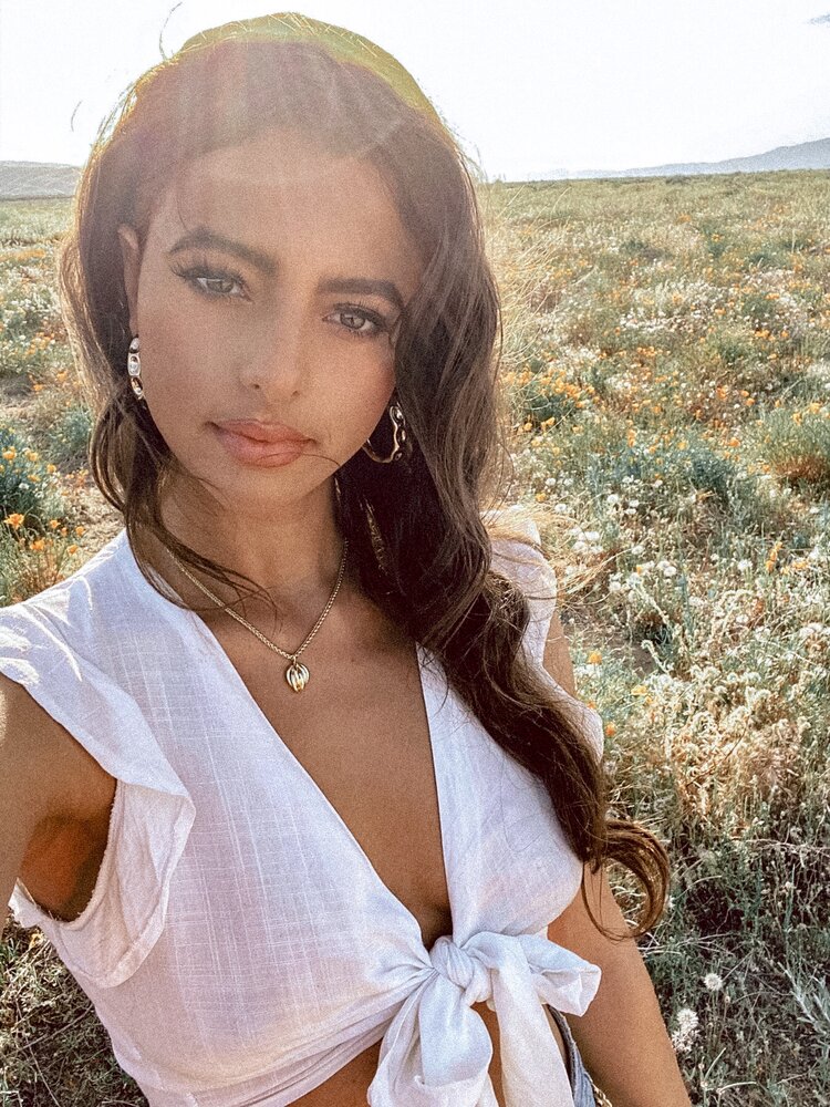 Jenny Meinen in our Pauline Necklace  & Atlas Hoops.